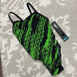 Speedo FL Youth Mind Over Flyback Green Swimsuit